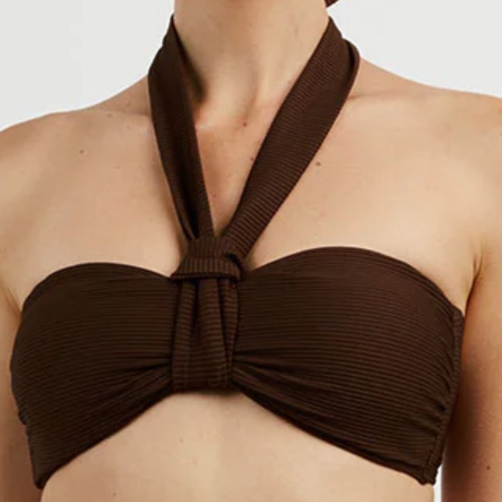 DISSH multi way brown bikini top